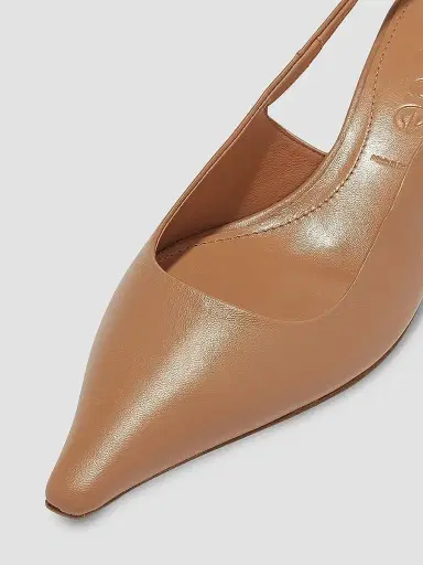 aeyde Women's Catrina Leather 35MM Kitten-Heel Slingback Pumps - Beige - Size 9 | Thumbnail 4
