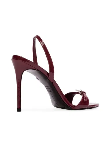 Black Suede Studio Women's Romi 100MM Patent Sandals - Ruby Patent Leather | Thumbnail 3
