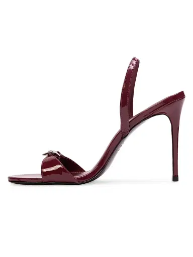 Black Suede Studio Women's Romi 100MM Patent Sandals - Ruby Patent Leather | Thumbnail 4