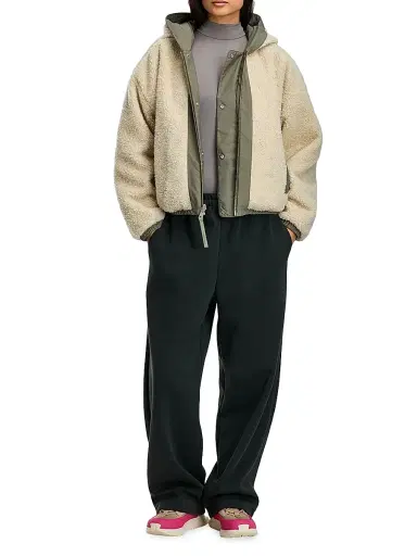 Canada Goose Women's Alberni Reversible Fleece Bomber Jacket - Light Tan Smokey Sage - Size XS | Thumbnail 2 Canada Goose Women's Alberni Reversible Fleece Bomber Jacket - Light Tan Smokey Sage - Size XS | Thumbnail 2