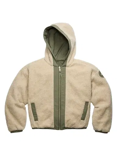 Canada Goose Women's Alberni Reversible Fleece Bomber Jacket - Light Tan Smokey Sage - Size XS | Thumbnail 1 Canada Goose Women's Alberni Reversible Fleece Bomber Jacket - Light Tan Smokey Sage - Size XS | Thumbnail 1