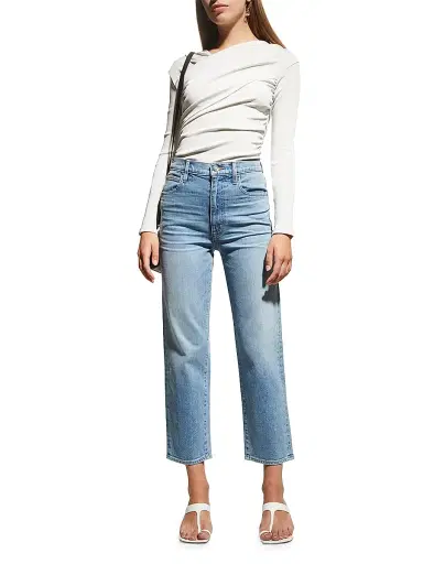 SLVRLAKE Women's London Cropped Straight Jeans - Blue - Size 31 | Thumbnail 2