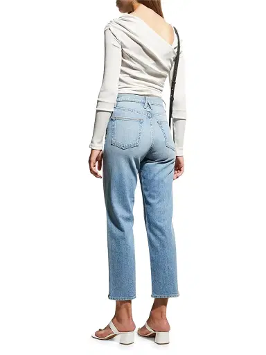 SLVRLAKE Women's London Cropped Straight Jeans - Blue - Size 31 | Thumbnail 4
