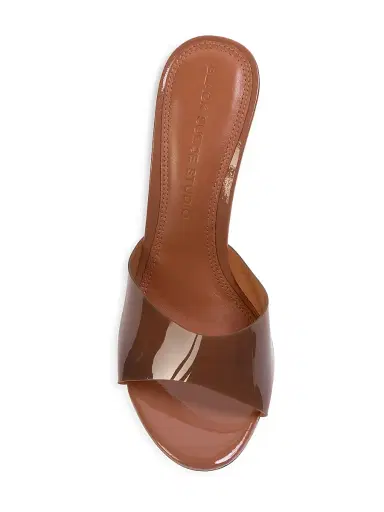 Black Suede Studio Women's Lila 95MM Patent Leather Mules - Mousse Patent Leather - Size 11 | Thumbnail 5