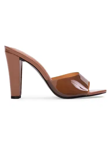 Black Suede Studio Women's Lila 95MM Patent Leather Mules - Mousse Patent Leather - Size 11 | Thumbnail 1