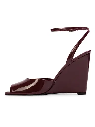 Black Suede Studio Women's Idetta 100MM Wedge Sandals - Raisin Patent Leather - Size 5 | Thumbnail 5 Black Suede Studio Women's Idetta 100MM Wedge Sandals - Raisin Patent Leather - Size 5 | Thumbnail 5