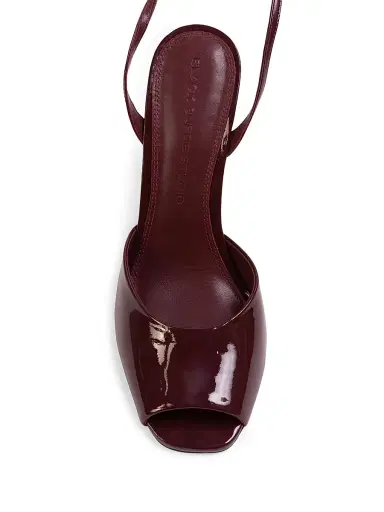 Black Suede Studio Women's Idetta 100MM Wedge Sandals - Raisin Patent Leather - Size 5 | Thumbnail 6 Black Suede Studio Women's Idetta 100MM Wedge Sandals - Raisin Patent Leather - Size 5 | Thumbnail 6
