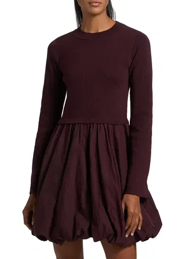 If Only Studio Women's Mixed-Media Balloon-Skirt Minidress | Thumbnail 3