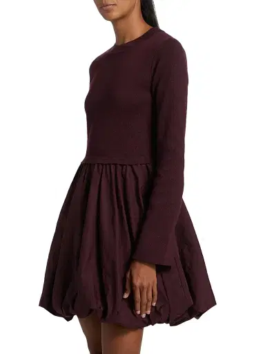 If Only Studio Women's Mixed-Media Balloon-Skirt Minidress | Thumbnail 4