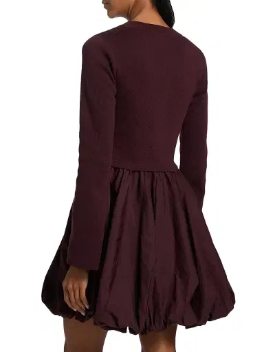 If Only Studio Women's Mixed-Media Balloon-Skirt Minidress | Thumbnail 5