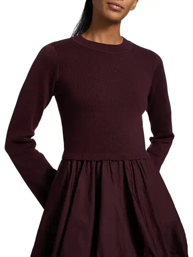 If Only Studio Women's Mixed-Media Balloon-Skirt Minidress | Thumbnail 6