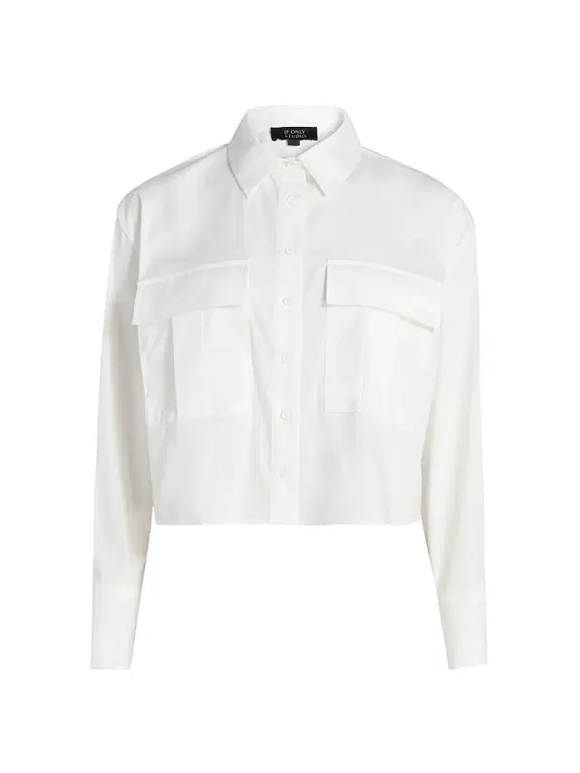 If Only Studio Women's Cropped Nylon Blouse - White