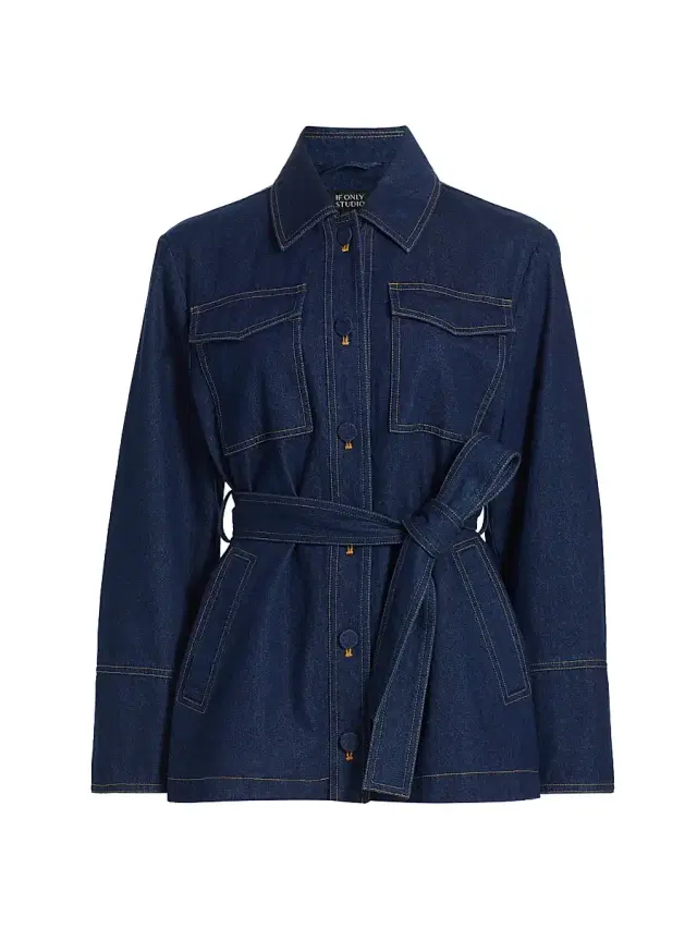 If Only Studio Women's Tie-Waist Denim Jacket - Denim