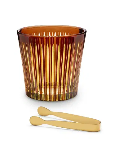 L'Objet Prism Glass Ice Bucket With Tongs - Amber | Thumbnail 2 L'Objet Prism Glass Ice Bucket With Tongs - Amber | Thumbnail 2