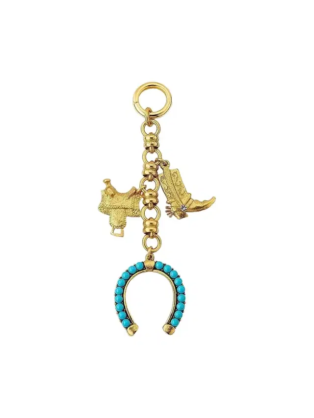 Women's Florence Crystal, Acrylic & 24K-Gold-Plated Bag Charm - Blue
