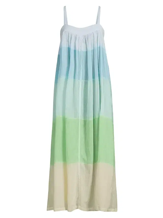 Women's Eda Colorblocked Cotton Slipdress - Nefas Mint