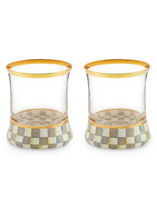 Sterling Check 2-Piece Tumbler Glass Set