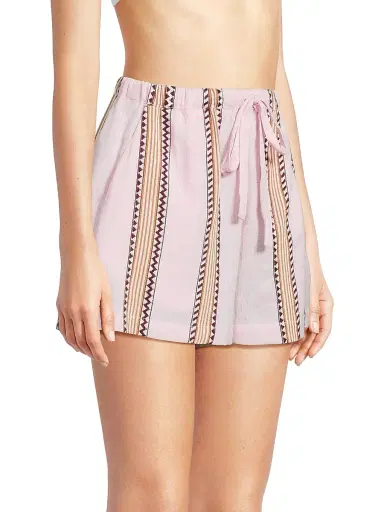 lemlem Women's Safia Striped Jacquard Shorts - Munit Pink | Thumbnail 4 lemlem Women's Safia Striped Jacquard Shorts - Munit Pink | Thumbnail 4
