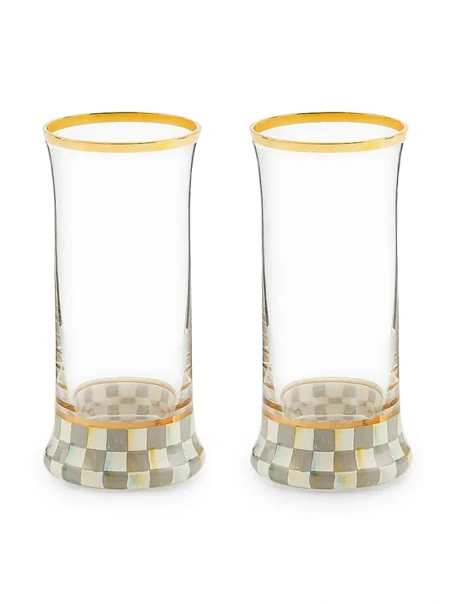 Sterling Check 2-Piece Highball Glass Set