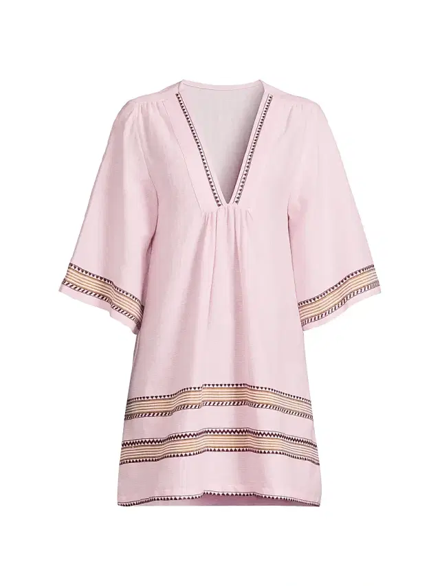 Women's Belkis V-Neck Cover-Up Caftan - Munit Pink
