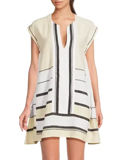 Lemlem Women's Elina Woven Jacquard Caftan Minidress | Thumbnail 3 Lemlem Women's Elina Woven Jacquard Caftan Minidress | Thumbnail 3