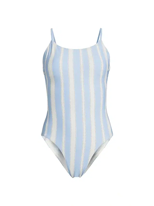 Women's Elene Striped One-Piece Swimsuit - Debre Sky