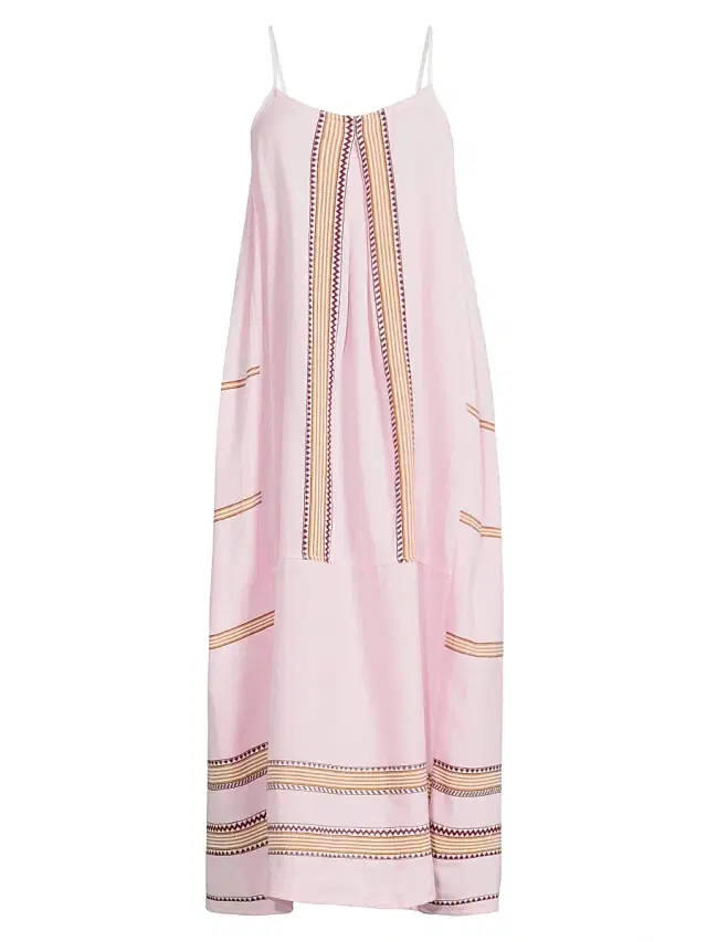 Women's Nia Cotton-Blend Maxi Slipdress - Munit Pink