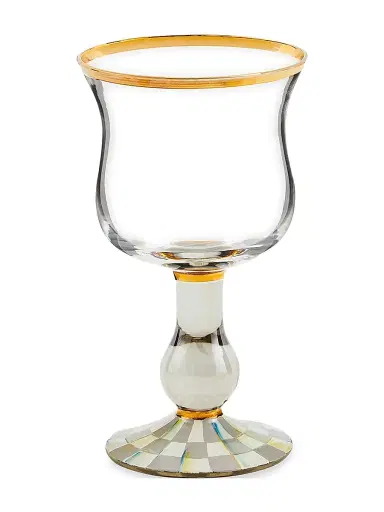 MacKenzie-Childs Sterling Check Wine Glass | Thumbnail 1