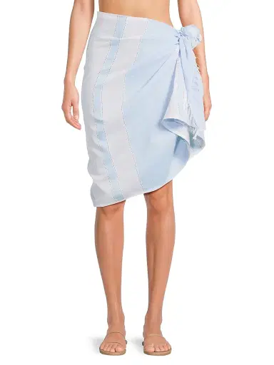 lemlem Women's Lema Jacquard Sarong - Debre Sky | Thumbnail 3 lemlem Women's Lema Jacquard Sarong - Debre Sky | Thumbnail 3