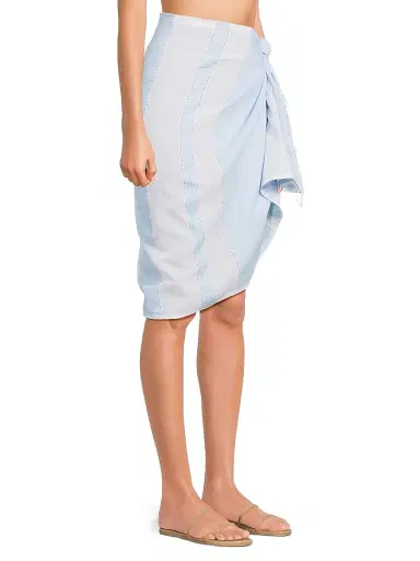 lemlem Women's Lema Jacquard Sarong - Debre Sky | Thumbnail 4 lemlem Women's Lema Jacquard Sarong - Debre Sky | Thumbnail 4