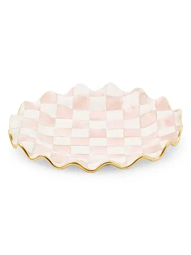 MacKenzie-Childs Rosy Check Fluted Ceramic Dinner Plate | Thumbnail 2