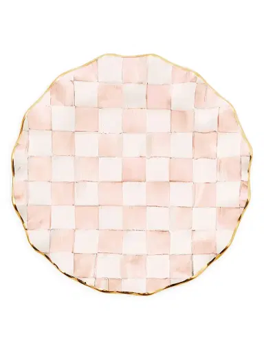 MacKenzie-Childs Rosy Check Fluted Ceramic Dinner Plate | Thumbnail 1