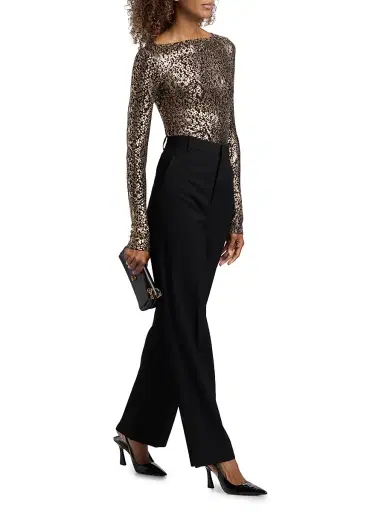 Lapointe Women's Boatneck Snake-Print Bodysuit - Pale Gold - Size XS | Thumbnail 2 Lapointe Women's Boatneck Snake-Print Bodysuit - Pale Gold - Size XS | Thumbnail 2