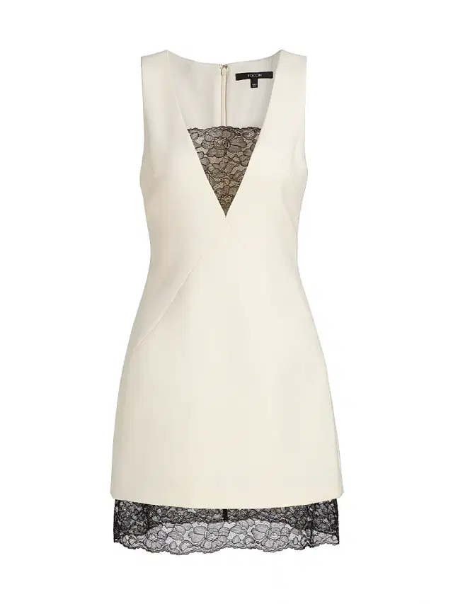 Toccin Women's Helena Lace-Accented Minidress -  Jet
