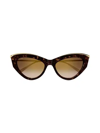 Cartier Women's Panthère Classic 55MM Cat-Eye Sunglasses - Gold Brown | Thumbnail 2