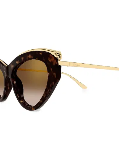 Cartier Women's Panthère Classic 55MM Cat-Eye Sunglasses - Gold Brown | Thumbnail 3