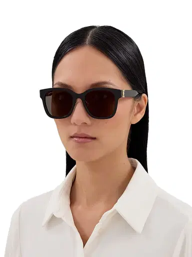Cartier Women's Double C 54MM Square Sunglasses - Black | Thumbnail 2