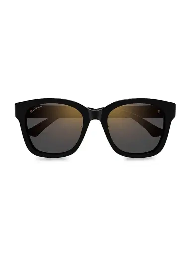 Cartier Women's Double C 54MM Square Sunglasses - Black | Thumbnail 3