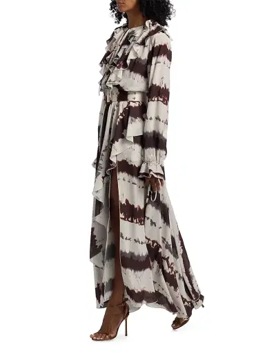 Toccin Women's Petra Printed Ruffle Midi-Dress - Deep Spice Multi Tie Dye | Thumbnail 4 Toccin Women's Petra Printed Ruffle Midi-Dress - Deep Spice Multi Tie Dye | Thumbnail 4