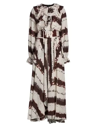 Toccin Women's Petra Printed Ruffle Midi-Dress - Deep Spice Multi Tie Dye | Thumbnail 1 Toccin Women's Petra Printed Ruffle Midi-Dress - Deep Spice Multi Tie Dye | Thumbnail 1