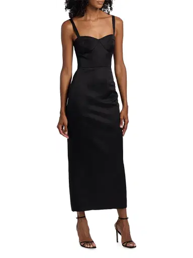 Toccin Women's Solene Bustier Sculpted Midi-Dress - Jet | Thumbnail 3