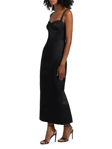 Toccin Women's Solene Bustier Sculpted Midi-Dress - Jet | Thumbnail 4