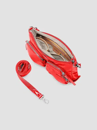 MZ Wallace Women's Petite Chelsea Zip-Pocket Shoulder Bag - Cherry | Thumbnail 4