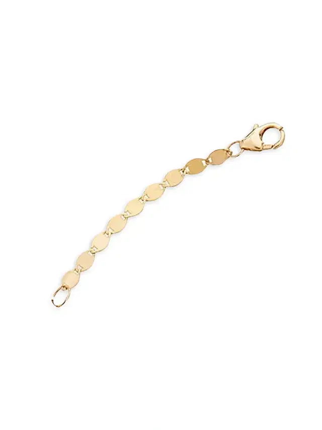 Women's Petite Nude 14K White Gold Extender Disc Chain - Yellow Gold
