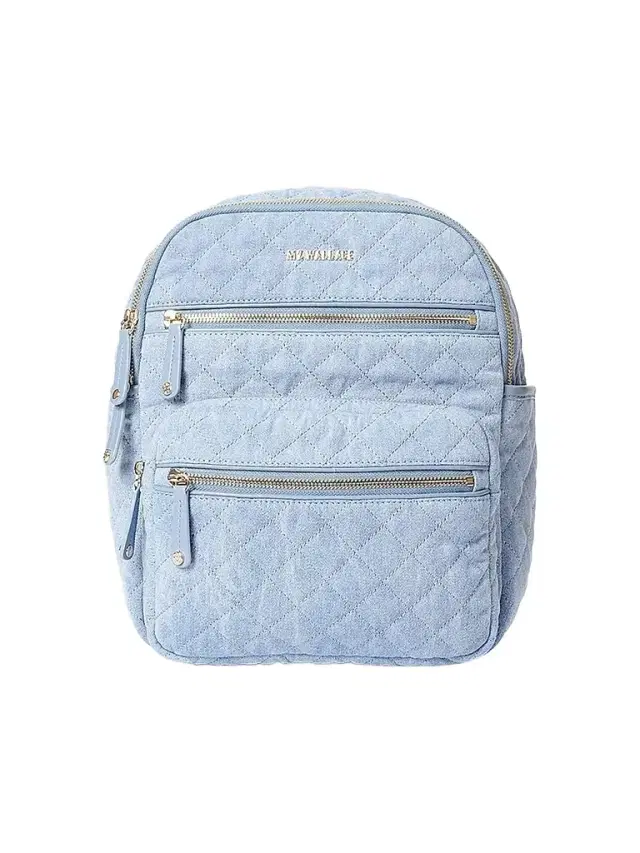 MZ Wallace Women's Small Crosby Quilted Denim Backpack - Blue