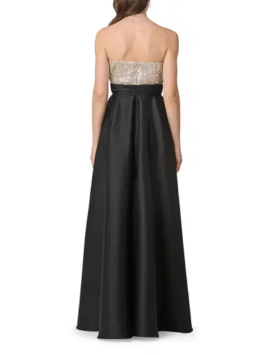 Shoshanna Women's Tilly Strapless Sequined Gown - Champagne Jet | Thumbnail 3