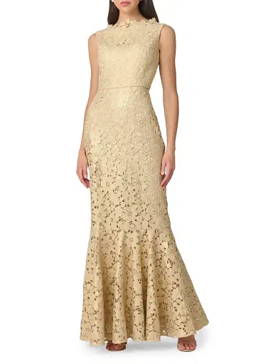 Shoshanna Women's Reese Sleeveless Mermaid Gown - Gold | Thumbnail 2