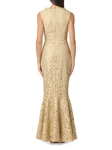 Shoshanna Women's Reese Sleeveless Mermaid Gown - Gold | Thumbnail 3