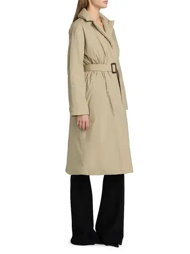 Proenza Schouler White Label Women's Saphira Tie-Waist Paracute-Cotton Coat - Flax | Thumbnail 4 Proenza Schouler White Label Women's Saphira Tie-Waist Paracute-Cotton Coat - Flax | Thumbnail 4