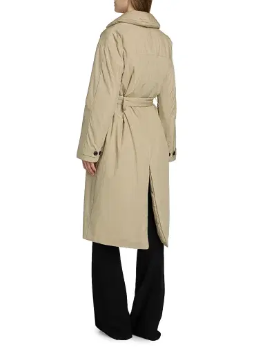 Proenza Schouler White Label Women's Saphira Tie-Waist Paracute-Cotton Coat - Flax | Thumbnail 5 Proenza Schouler White Label Women's Saphira Tie-Waist Paracute-Cotton Coat - Flax | Thumbnail 5